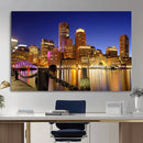 Boston Wall Art Canvas Print, Boston City Downtown Night by MyGreatCanvas | Canvas Wall Art Prints | Photo Prints & Wall Decor