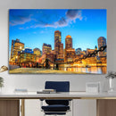 Boston Wall Art Canvas Print, Boston City Downtown Night by MyGreatCanvas | Canvas Wall Art Prints | Photo Prints & Wall Decor