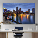 Boston Wall Art Canvas Print, Boston City Downtown Night by MyGreatCanvas | Canvas Wall Art Prints | Photo Prints & Wall Decor