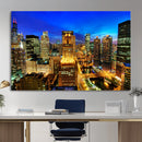 Chicago Wall Art Canvas Print - Chicago City Downtown Night by MyGreatCanvas | Canvas Wall Art Prints | Photo Prints & Wall Decor