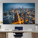 Chicago Wall Art Canvas Print - Chicago City Downtown Night by MyGreatCanvas | Canvas Wall Art Prints | Photo Prints & Wall Decor