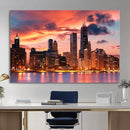 Chicago Wall Art Canvas Print - Chicago City Downtown Night by MyGreatCanvas | Canvas Wall Art Prints | Photo Prints & Wall Decor