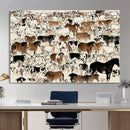 Farmhouse Animals Horse Longhorn Cow Wall Art Canvas Print - by MyGreatCanvas | Canvas Wall Art Prints | Photo Prints & Wall Decor