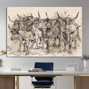 Abstract Cow Longhorn Wall Art Canvas Print for Cabin Decor by MyGreatCanvas | Canvas Wall Art Prints | Photo Prints & Wall Decor