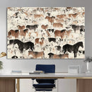 Wild Horses Wall Art Canvas Print - Abstract Farm Longhorn by MyGreatCanvas | Canvas Wall Art Prints | Photo Prints & Wall Decor
