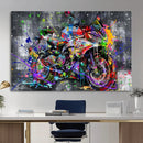 Graffiti Motorcycle Wall Art Canvas Print, Urban Street Art by MyGreatCanvas | Canvas Wall Art Prints | Photo Prints & Wall Decor
