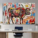 Texas Bull Wall Art Canvas Print, Abstract Graffiti Bull by MyGreatCanvas | Canvas Wall Art Prints | Photo Prints & Wall Decor