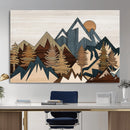 Wood Style Mountain Wall Art Canvas Print, Layered Wood by MyGreatCanvas | Canvas Wall Art Prints | Photo Prints & Wall Decor