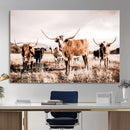 Texas Longhorn Cattle Wall Art Canvas Print, Sepia Western by MyGreatCanvas | Canvas Wall Art Prints | Photo Prints & Wall Decor