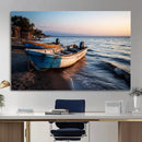 Coastal Fishing Boats Wall Art Canvas Print, Sunset Beach by MyGreatCanvas | Canvas Wall Art Prints | Photo Prints & Wall Decor