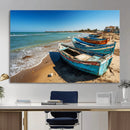Coastal Fishing Boats Wall Art Canvas Print, Sunset Beach by MyGreatCanvas | Canvas Wall Art Prints | Photo Prints & Wall Decor