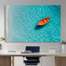 Minimalist Boat Wall Art Canvas Print, Aerial Sea Landscape by MyGreatCanvas | Canvas Wall Art Prints | Photo Prints & Wall Decor