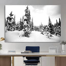 Black and White Snowy Pine Forest Wall Art Canvas Print, by MyGreatCanvas | Canvas Wall Art Prints | Photo Prints & Wall Decor