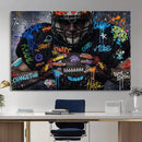 Graffiti American Football Player Street Art Wall Art Canvas by MyGreatCanvas | Canvas Wall Art Prints | Photo Prints & Wall Decor