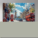 London City Street Wall Art Canvas Print, Big Ben & Red Bus by MyGreatCanvas | Canvas Wall Art Prints | Photo Prints & Wall Decor