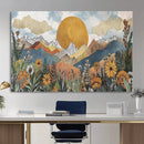 Boho Mountain Landscape Large Wall Art, Horizontal Gold by MyGreatCanvas | Canvas Wall Art Prints | Photo Prints & Wall Decor