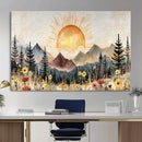 Boho Mountain Landscape Large Wall Art, Horizontal Gold by MyGreatCanvas | Canvas Wall Art Prints | Photo Prints & Wall Decor