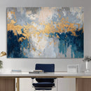 Blue Gold Abstract Large Framed Canvas Wall Art, Modern by MyGreatCanvas | Canvas Wall Art Prints | Photo Prints & Wall Decor