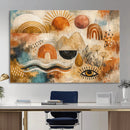 Geometric Boho Abstract Wall Art Canvas Print, Orange Blue by MyGreatCanvas | Canvas Wall Art Prints | Photo Prints & Wall Decor