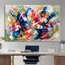 Geometric Abstract Wall Art Canvas Print, Orange Blue by MyGreatCanvas | Canvas Wall Art Prints | Photo Prints & Wall Decor