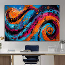 Geometric Abstract Wall Art Canvas Print, Orange Blue by MyGreatCanvas | Canvas Wall Art Prints | Photo Prints & Wall Decor