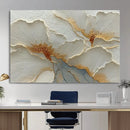 White Gold Floral Canvas Wall Art — Textured Flower Print | by MyGreatCanvas | Canvas Wall Art Prints | Photo Prints & Wall Decor