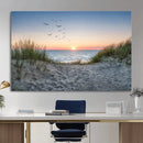 Sandy Dune Path Sunset Canvas Wall Art — Seagulls Beach by MyGreatCanvas | Canvas Wall Art Prints | Photo Prints & Wall Decor