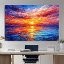 Colorful Knife Ocean Sunset Canvas — Orange Pink Teal by MyGreatCanvas | Canvas Wall Art Prints | Photo Prints & Wall Decor