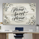 Home Sweet Home Wall Art Canvas Print, Floral Farmhouse by MyGreatCanvas | Canvas Wall Art Prints | Photo Prints & Wall Decor