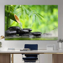 Bamboo Water Flow Black Stone Canvas | Zen Spa Nature by MyGreatCanvas | Canvas Wall Art Prints | Photo Prints & Wall Decor