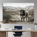 Texas Longhorn Bull Wall Art Canvas Print, Western Farmhouse by MyGreatCanvas | Canvas Wall Art Prints | Photo Prints & Wall Decor