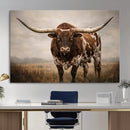 Texas Longhorn Canvas Wall Art Western Bull Desert Moody by MyGreatCanvas | Canvas Wall Art Prints | Photo Prints & Wall Decor