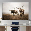 Texas Longhorn Canvas Wall Art Western Bull Desert Moody by MyGreatCanvas | Canvas Wall Art Prints | Photo Prints & Wall Decor