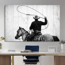 Cowboy Lasso Canvas Wall Art, Black White Western Horse by MyGreatCanvas | Canvas Wall Art Prints | Photo Prints & Wall Decor