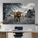 Texas Longhorn Canvas Wall Art, Rustic Farm Barn Bluebonnet by MyGreatCanvas | Canvas Wall Art Prints | Photo Prints & Wall Decor