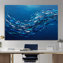 School of Fish Canvas Print | Blue Ocean Underwater Wall Art by MyGreatCanvas | Canvas Wall Art Prints | Photo Prints & Wall Decor