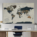 Custom Push Pin World Map Wall Art Canvas Print – by MyGreatCanvas | Canvas Wall Art Prints | Photo Prints & Wall Decor