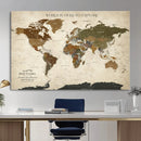 Custom Push Pin World Map Wall Art Canvas Print – by MyGreatCanvas | Canvas Wall Art Prints | Photo Prints & Wall Decor