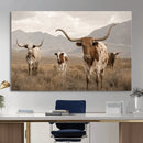 Rustic Texas Longhorn Cow Canvas Wall Art Print, Rustic Farm Animal Photography Print, Farmhouse Country Decor, Western Ranch Art by MyGreatCanvas | Canvas Wall Art Prints | Photo Prints & Wall Decor
