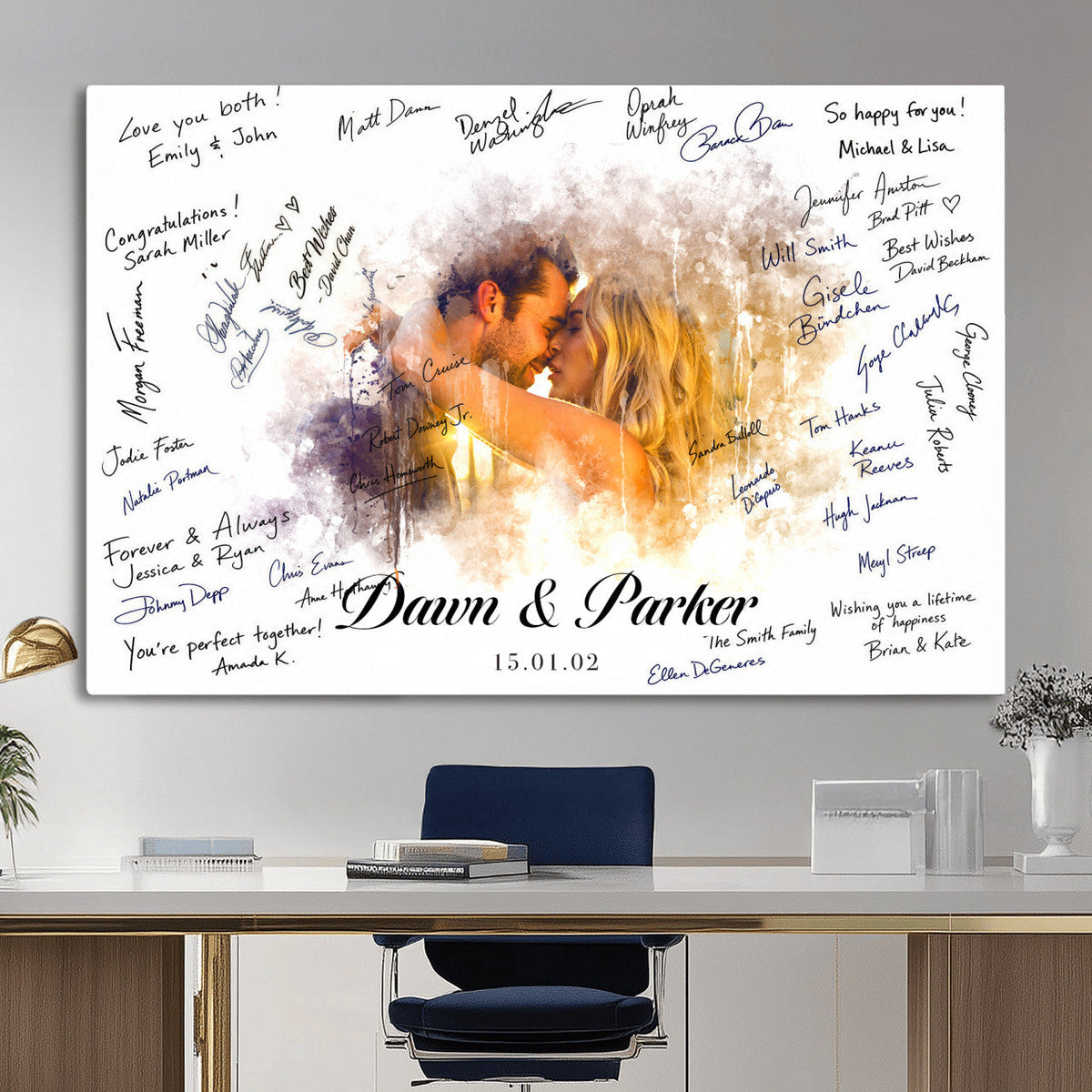 Wedding Guest Book Alternative Wall Art Canvas Print, Personalized, photo 18 of 27
