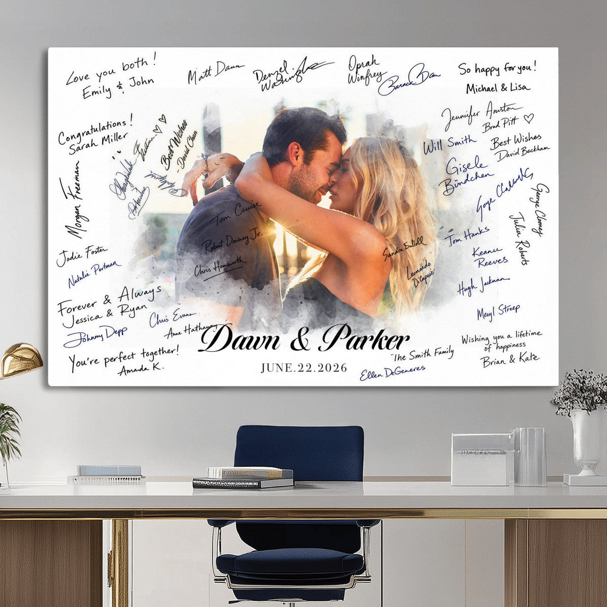 Wedding Guest Book Alternative Wall Art Canvas Print, Personalized, photo 15 of 25
