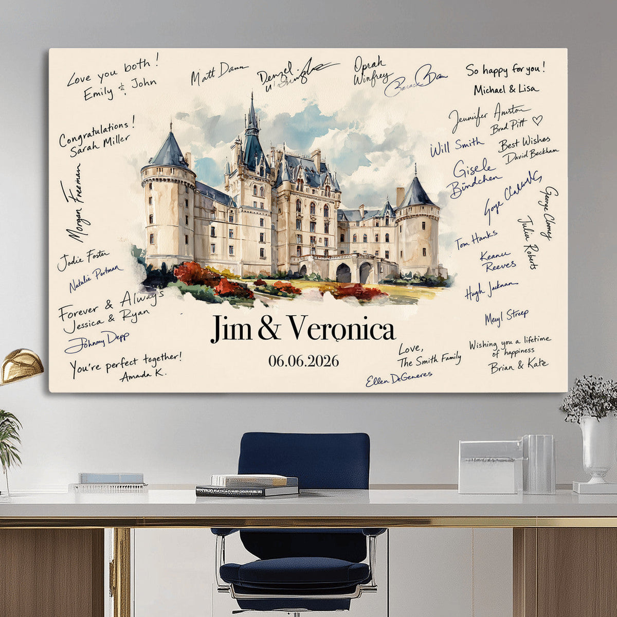 Wedding Guest Book Alternative Wall Art Canvas Print, Personalized, photo 23 of 25
