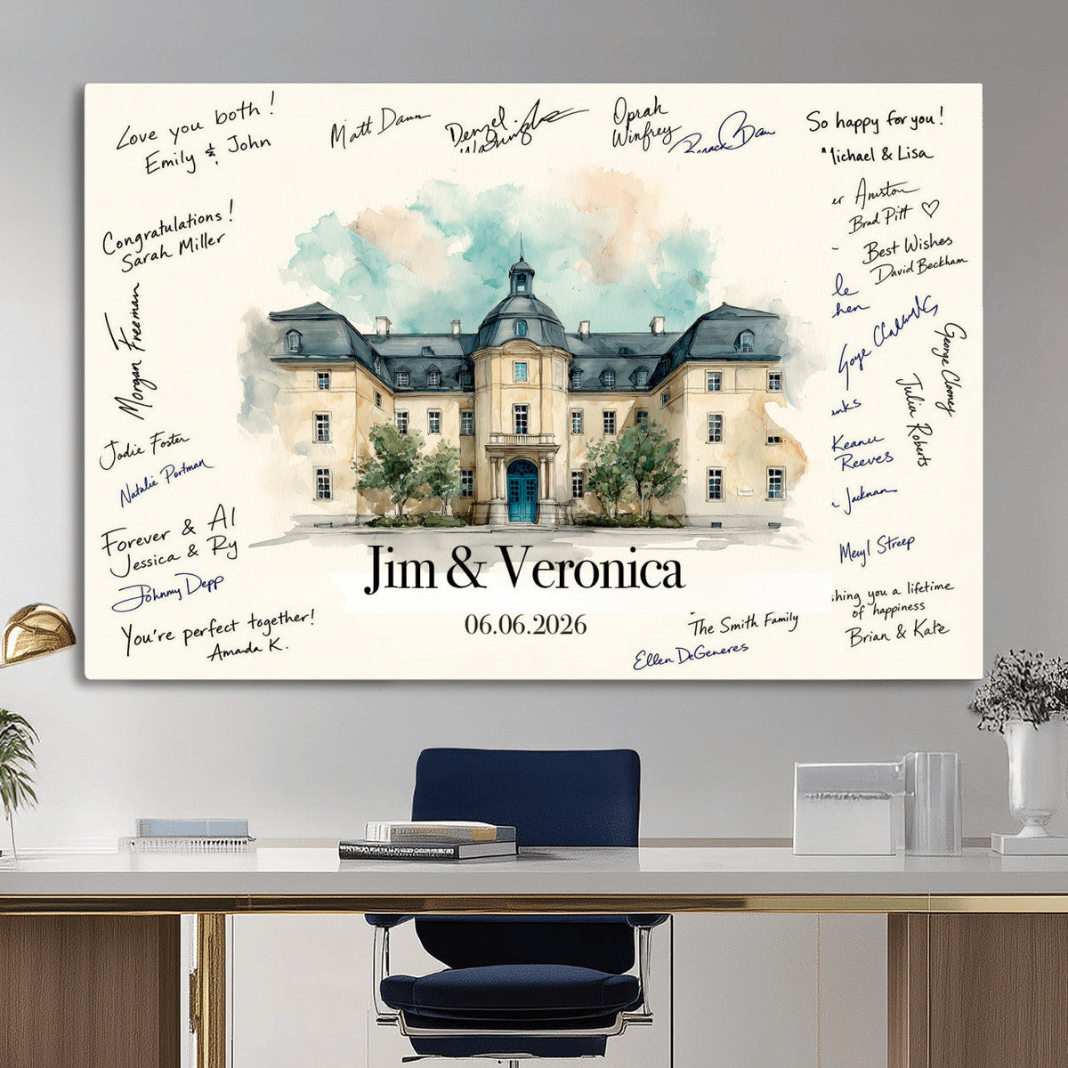 Wedding Guest Book Alternative Wall Art Canvas Print, Personalized, photo 21 of 25