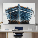 Blue Wooden Rowboat Canvas Wall Art, Coastal Nautical Boat Painting Print for Lake Beach House Decor, Minimalist Maritime Decor Artwork by MyGreatCanvas | Canvas Wall Art Prints | Photo Prints & Wall Decor
