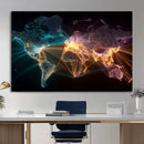 World Map and Global Flight Routes Map Canvas Wall Art, Worldwide Aviation Network Print, International Air Travel Wall Decor by MyGreatCanvas | Canvas Wall Art Prints | Photo Prints & Wall Decor