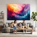 Colorful Abstract Canvas Wall Art Print, Vibrant Popup Color Art Print
