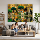 Gustav Klimt Golden Cityscape Wall Art Canvas Print,