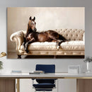Funny Horse on Sofa Canvas Wall Art, Quirky Horse Lounging Photo Print, Whimsical Animal Decor, Living Room Conversation Art, Horse Lover Gift by MyGreatCanvas | Canvas Wall Art Prints | Photo Prints & Wall Decor