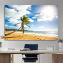 Tropical Beach Canvas Wall Art, Palm Tree Ocean Photo Print, Coastal Living Room Decor, Turquoise Sea Beach House Art, Summer Wall Art by MyGreatCanvas | Canvas Wall Art Prints | Photo Prints & Wall Decor