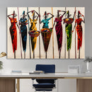 African Folk Art Canvas Wall Art, Colorful African Women Village Painting Print, Tribal Ethnic Home Decor, Vibrant African Art, Living Room by MyGreatCanvas | Canvas Wall Art Prints | Photo Prints & Wall Decor